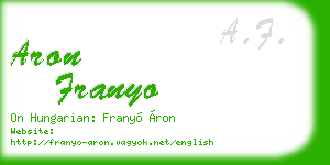 aron franyo business card